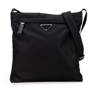 PRADA Black Leather Shoulder Bag